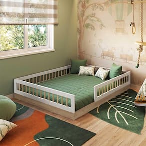 Cama Infantil Montessoriana Casal Aveiro Oak Branco