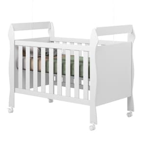 Berço Mini Cama Soninho 3 Em 1 Tigus Baby Branco