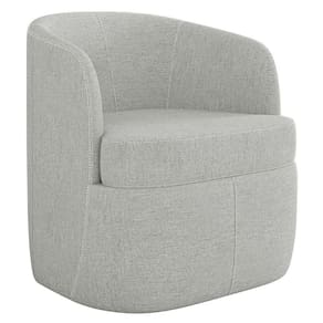 Poltrona Giratória Decorativa para Sala Dandara K04 Linho Cinza - Mpozenato