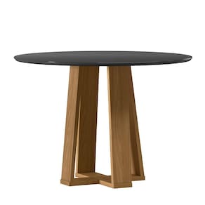 Mesa de Jantar Isabela 100x100 Tampo em MDF com Vidro - New Ceval