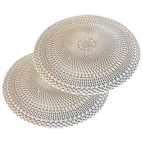 Jogo Americano 2 Peças Mesa Posta Mesa Redondo Linha Luxo Tamanho Grande Modelo Lotus em PVC