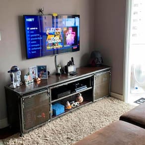 Rack Para Tv Staten Island - Estilo Industrial Em Ferro Largura 140cm L
