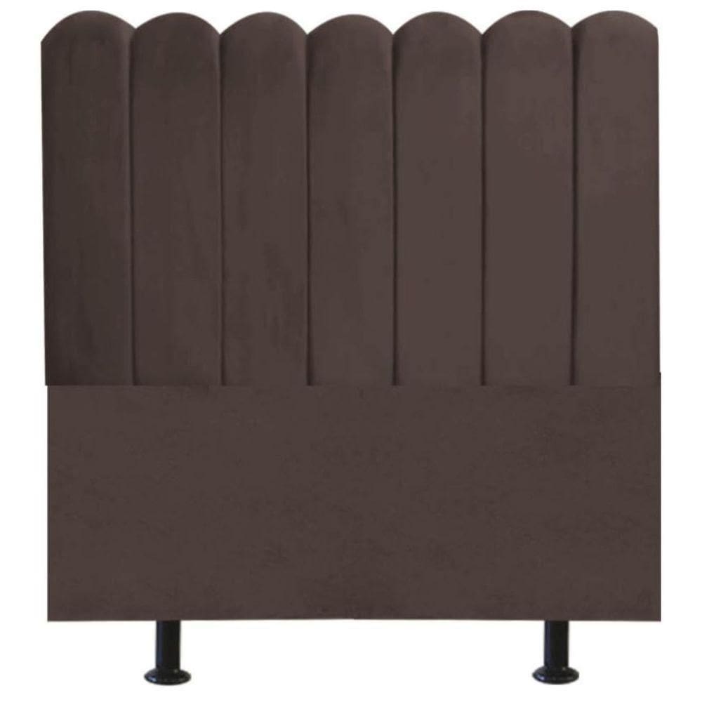 Cabeceira Nuvem Cama Box Solteiro 90 Cm Alanis Suede Marrom