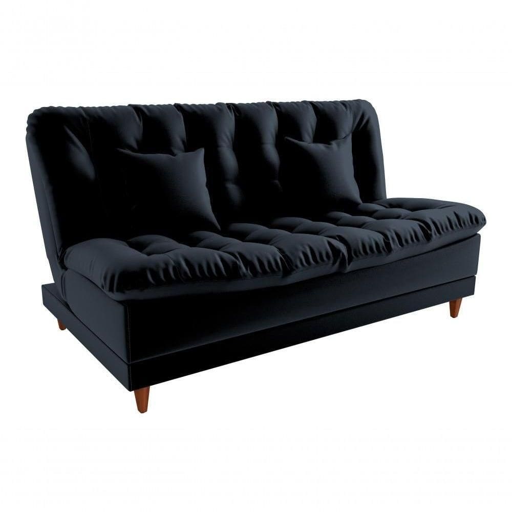 Sofá Cama 3 Lugares 1,85 Mts Duda Matrix Preto