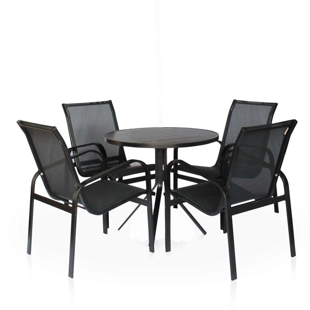 Conjunto 1 Mesa + 4 Cadeiras + 2 Espreguiçadeiras + 1 Mesinha De Centro + 1 Ombrelone Lateral 2,90m