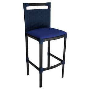 Banqueta Alta Vigor Em Alumínio E Corda Náutica Azul Azul