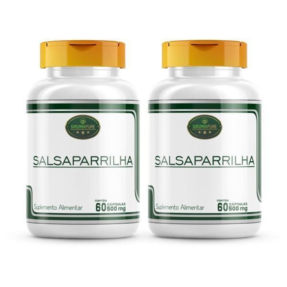 Salsaparrilha Produto Natural 120 Cápsulas 500Mg Kit 2 Potes