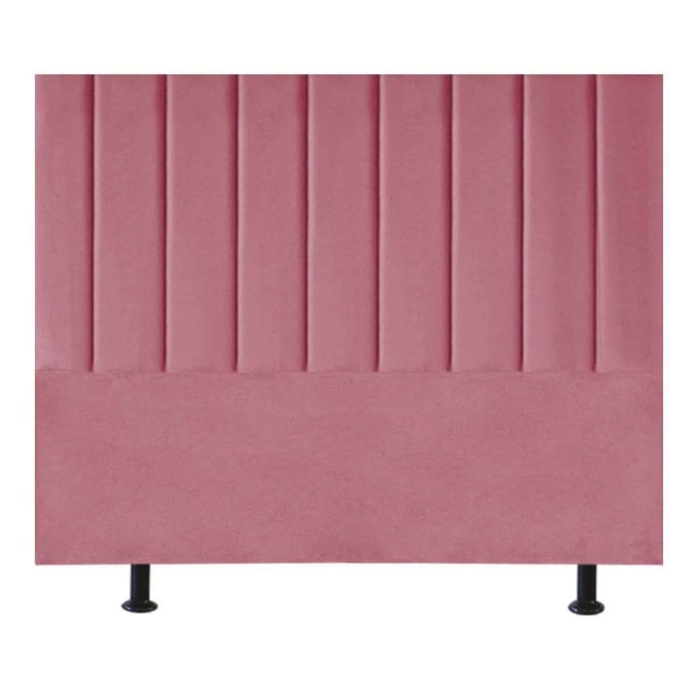 Cabeceira De Cama Queen Box 160 Cm Karla Suede Cor:rosa