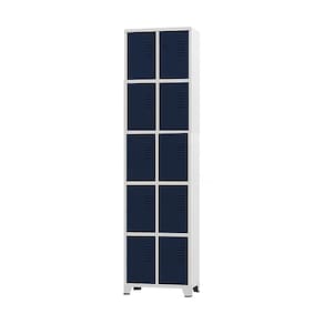 Armário Roupeiro De Aço 10 Portas Para Vestiário Azul Marinho com Chave