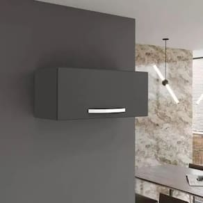 Armário Aereo De Cozinha 60cm 1 Porta Cinza - Ajl