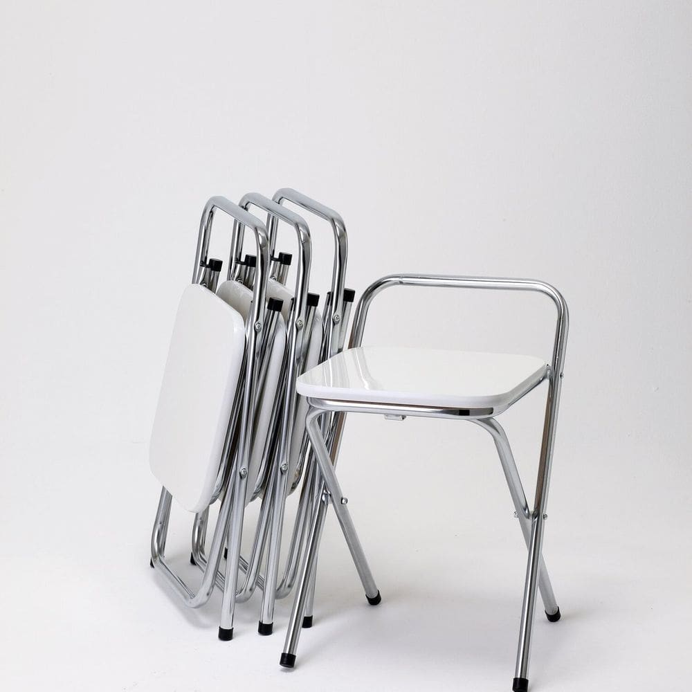 Banqueta para Cozinha Flor Branco/Cromado