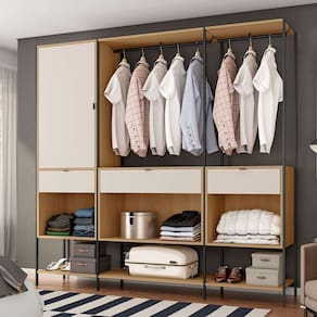 guarda-roupa closet modulado maverick 1 pt 3 gv carvalho e off white 206 cm