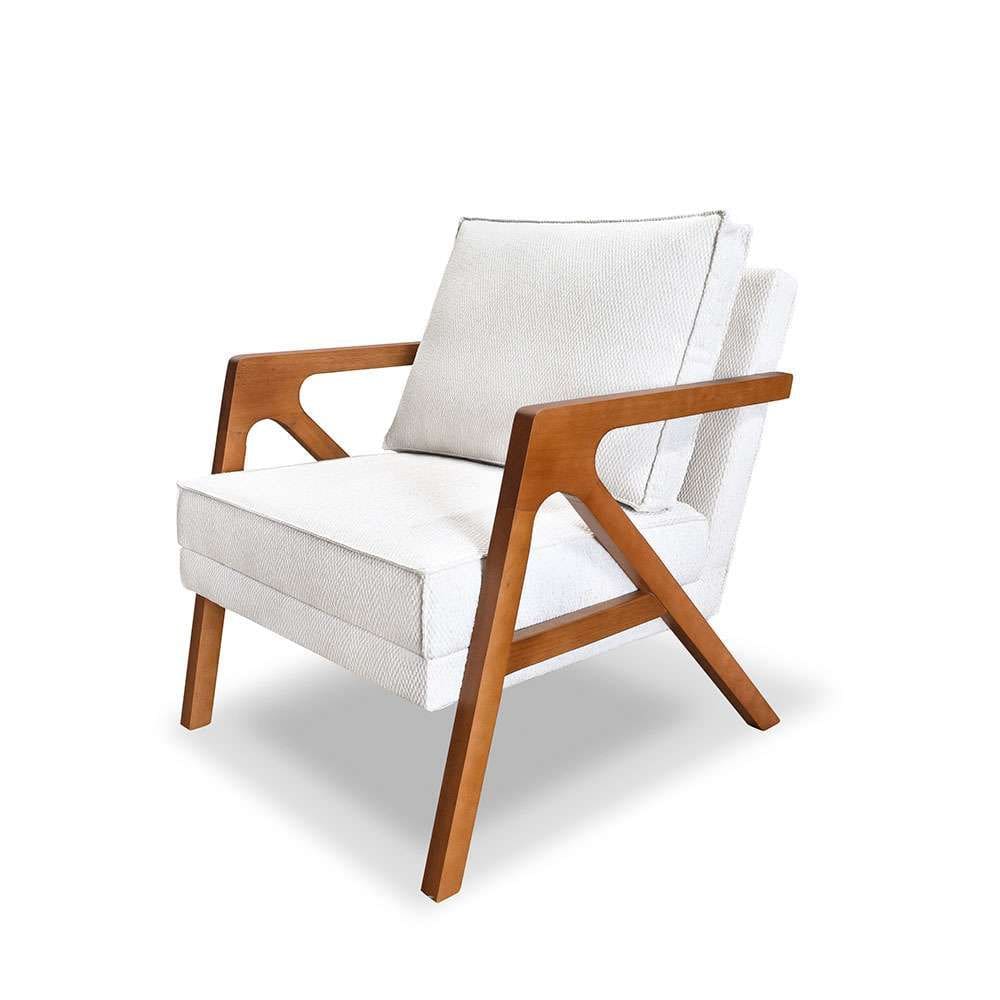 poltrona laura luxo linho bouclé off white