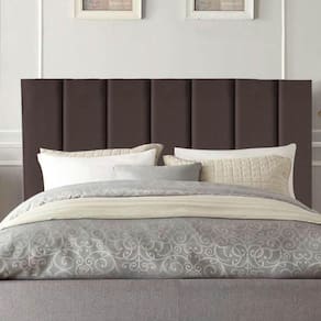 Cabeceira Estofada De Cama Casal 140 Cm Sophia Carla Linho marrom