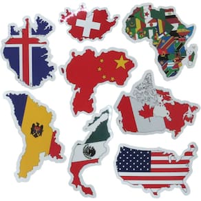 Kit Adesivos Personalizar Mala - Mapas Com Bandeira