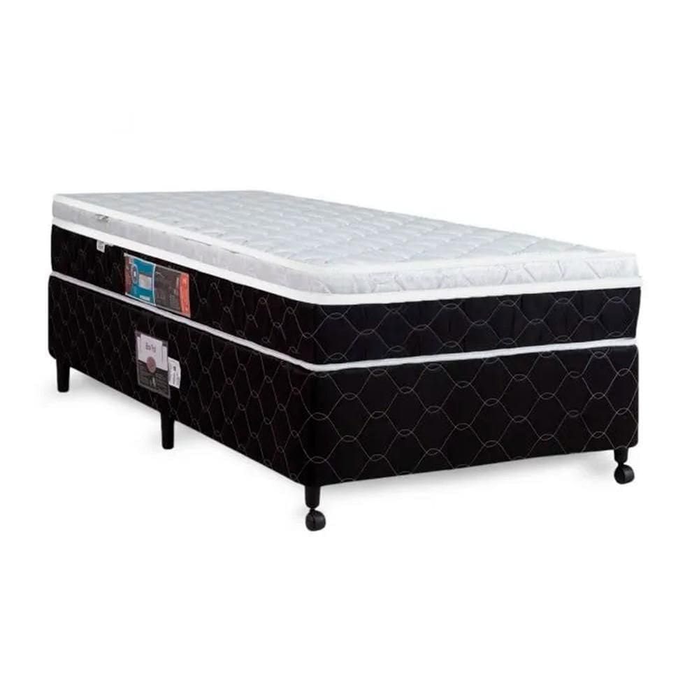 Cama Box + Colchão Castor Solteiro Montblanc One Face D33 120x203x52cm