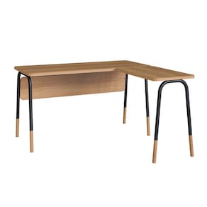 escrivaninha em l flexus hanover e preta 136 cm
