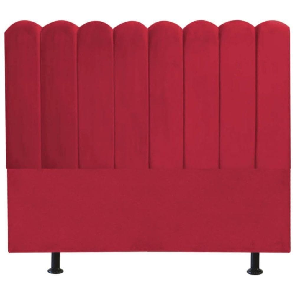 Cabeceira Nuvem Cama Box King 195 Cm Alanis Suede Vermelho
