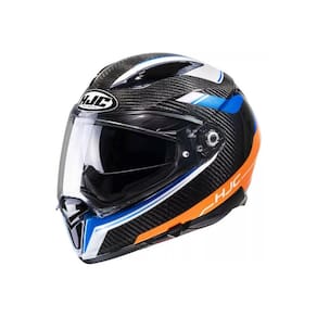 Capacete Hjc F70 Carbon Ubis Preto Azul E Laranja 64 [F016]