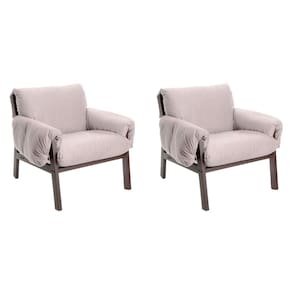 Conjunto com 02 Poltronas Soft Aço Corten/Bege