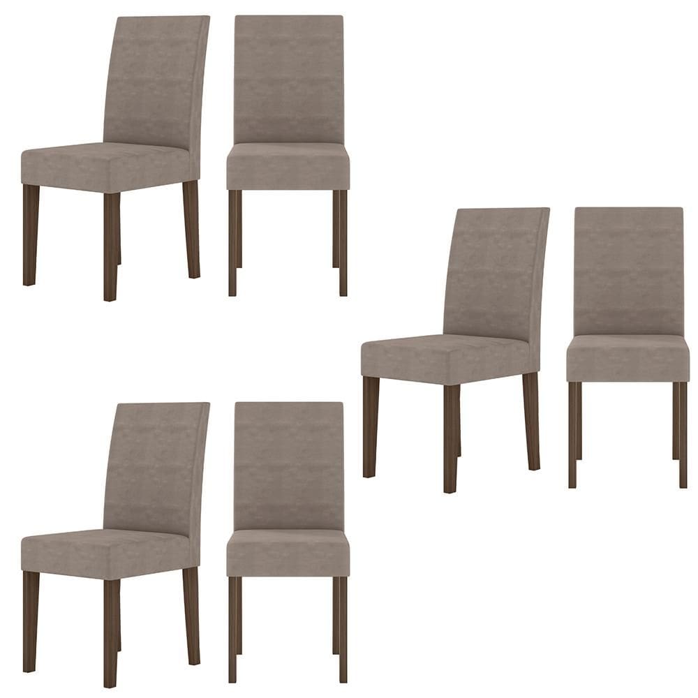 Kit de 6 Cadeiras Josi com Tecido em Suede