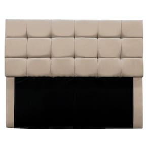 Cabeceira Cama Box Queen 160 Cm Bianca Suede Bege Claro
