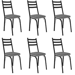 Kit 6 Cadeiras Para Cozinha Tubular D-13 Nara De Aço Preto-andorinha