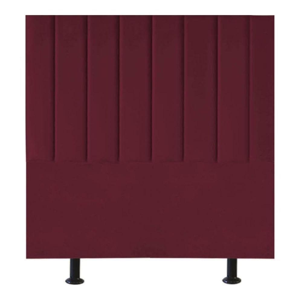 Cabeceira Estofada Cama Box Casal 140 Cm Sophia Carla Suede Cor:bordô