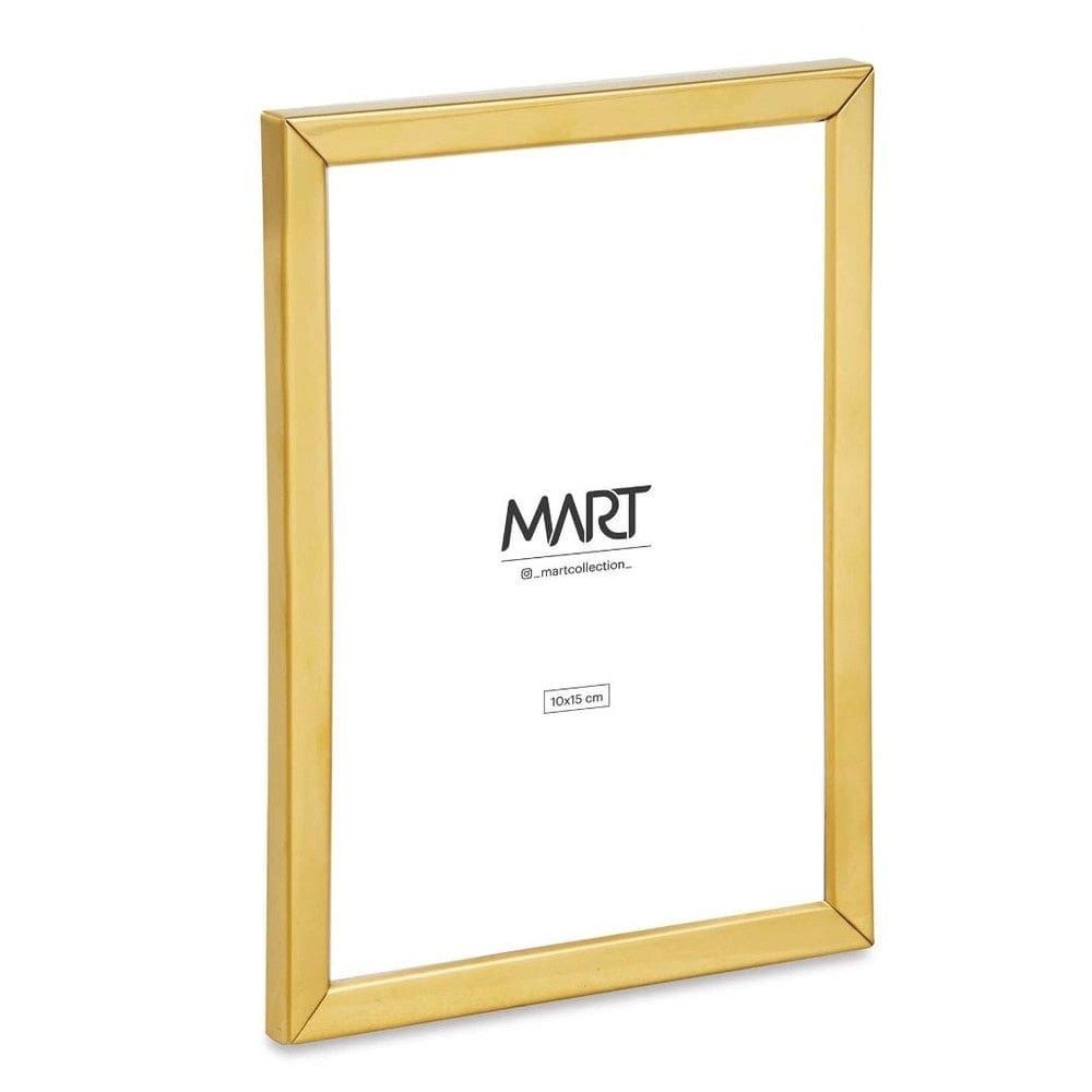 Porta-Retratos Em Metal Dourado Liso 10X15