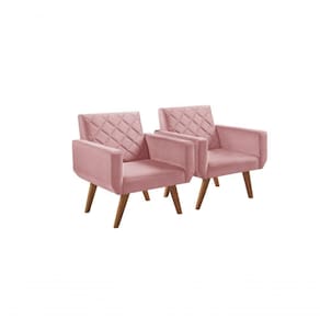 Kit 2 Poltronas 1 Lugar Braço Anabelle Unidecor Rosa
