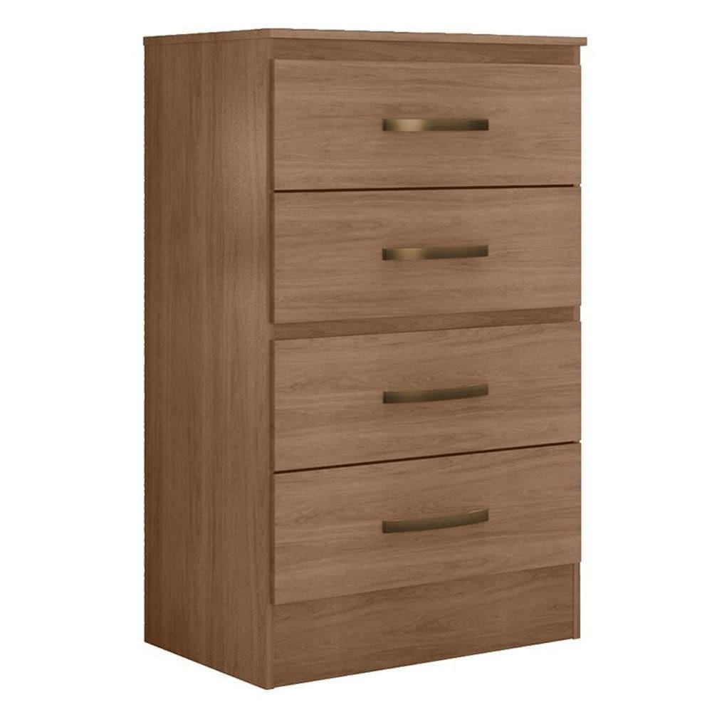 Cômoda Para Quarto 4 Gavetas Lisa Mdp Carvalho Oak