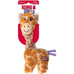 Pelucia Kong Knots Twists Assorted Brinquedo Girafa de Corda e Apito Para Cães Médio e Grande