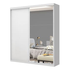Guarda Roupa Solteiro 2 Porta De Correr E 3 Espelhos Cléo Minastex