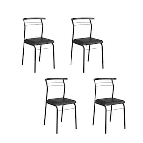 Conjunto 4 Cadeiras De Jantar 1708 Carraro Preto