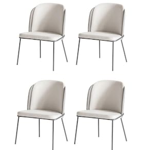 Kit 4 Cadeiras Tay Para Sala De Jantar Ou área Gourmet-tecido Costas Linho 60-frente Linho 22