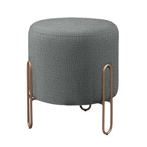 Puff Banqueta Linho Mali Luxo Castellar Móbile Cinza