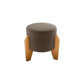 Puff Decorativo Descanso Luxo Orginal Premium Veludo Marrom Matrix