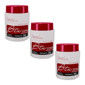 Kit 3 Máscaras Btx Volume Zero Argan Oil Forever Liss 250g