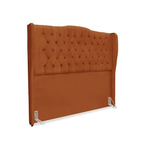 Cabeceira De Cama Box Casal 140 Cm Dubai Premium - Veludo Terra Cota