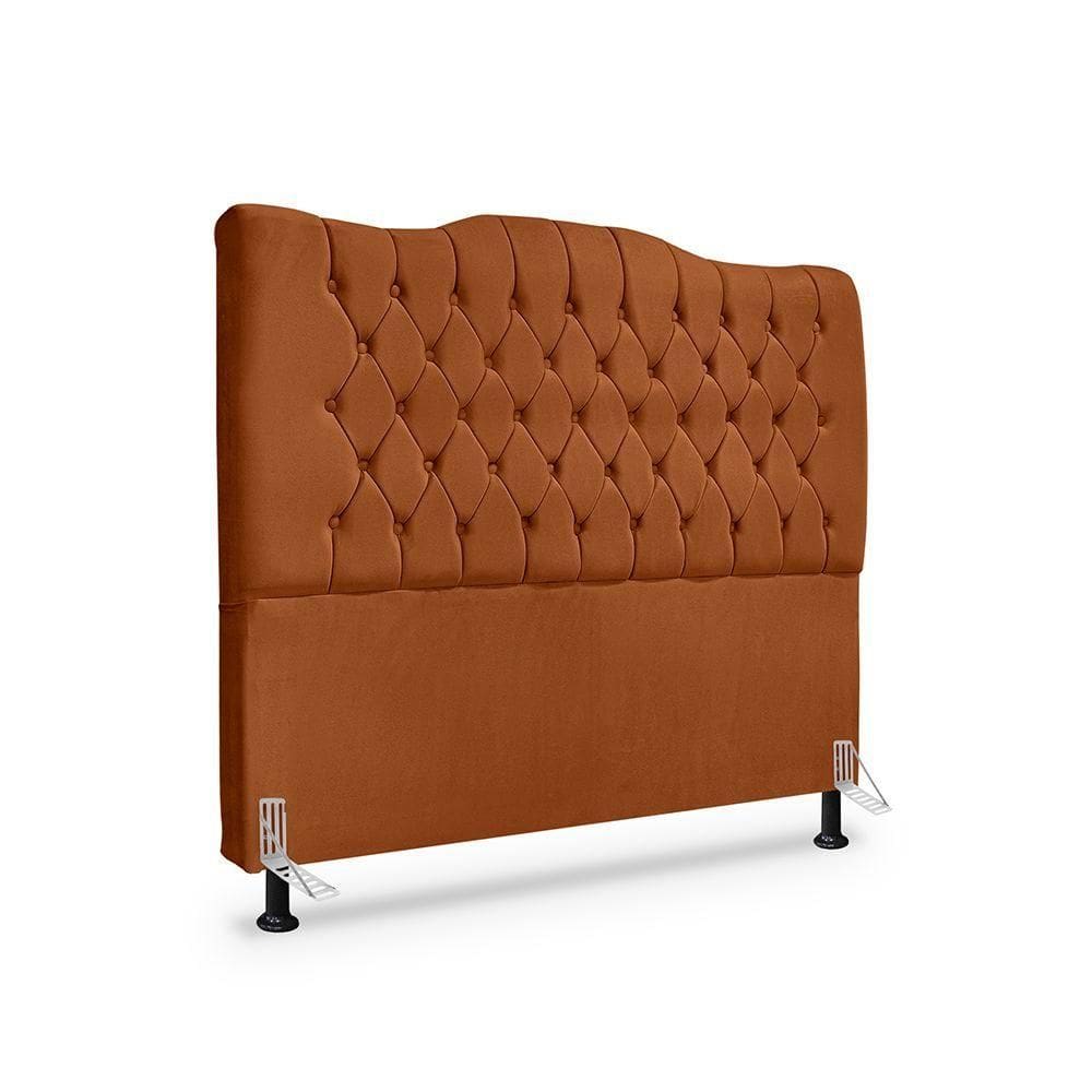 Cabeceira De Cama Box Casal 140 Cm Dunas - Veludo Terra Cota