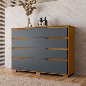 Cômoda 6 Gavetas Georgia - Freijó / Cinza Freijó / Cinza