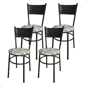 Conjunto 4 Cadeiras Para Cozinha Viena Cor:floral Orquídea
