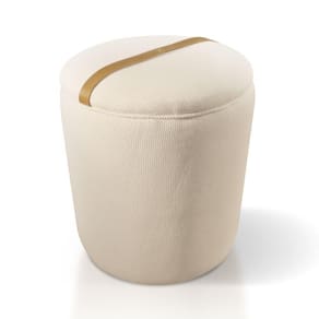 Puff Maré Decorativo Linho Palha