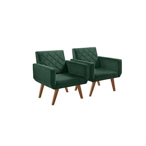 Kit 2 Poltronas 1 Lugar Braço Anabelle Unidecor Verde