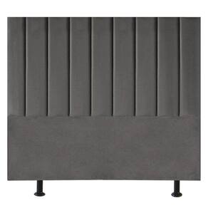 Cabeceira De Cama Queen Box 160 Cm Karla Suede Cor:cinza Escuro