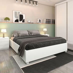 Cama Box Casal Monaco Em Mdp Com Pés Tcil Neve