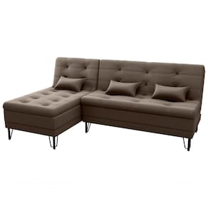 Sofá Cama com Chaise 3 Lugares 2,00 Mts Nice Matrix Marrom