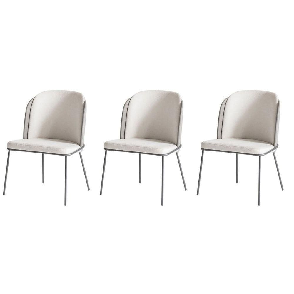 Kit 3 Cadeiras Tay Para Sala De Jantar Ou área Gourmet-tecido Costas Linho 60-frente Linho 22