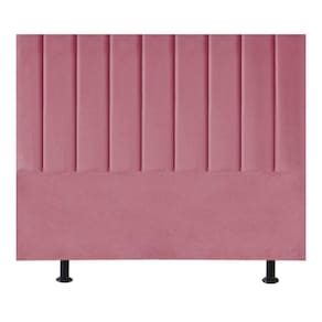 Cabeceira Estofada Cama Box Queen 160 Cm Sophia Carla Suede Cor:rosa