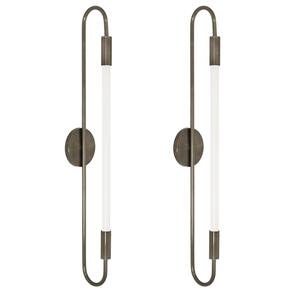 Kit 2 Arandelas Plafon Parede Teto Sabre Tubular Bronze T8